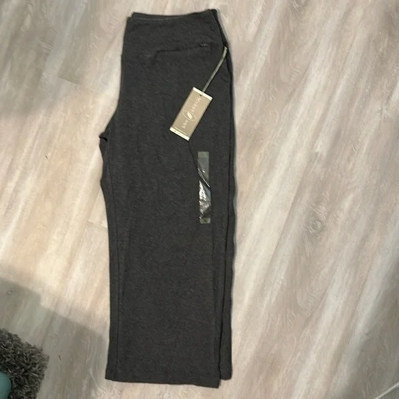 GREEN TEA SUPER SOFT CHARCOAL HEATHER PANTS LOUNGE COMFORT EVERYDAY - Picture 1 of 6